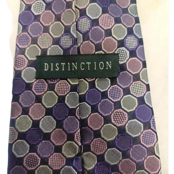 Distinction Silk Lavender  Lilac Geometric Neck Tie - Picture 2 of 4